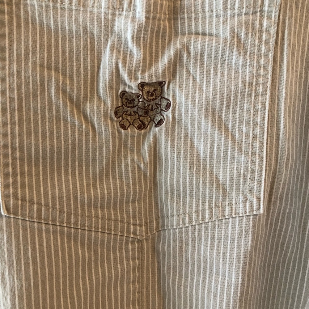 Beige Stripe Bear Overalls - Picture 3 of 5